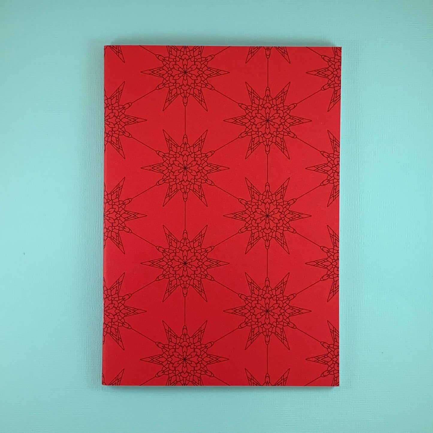 Röd mandala anteckningsbok
